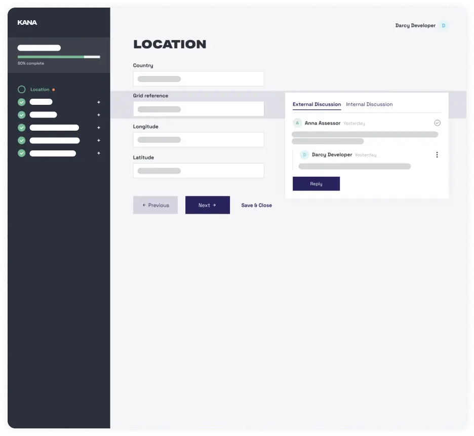 Kana Hub activity wizard with discussion thread